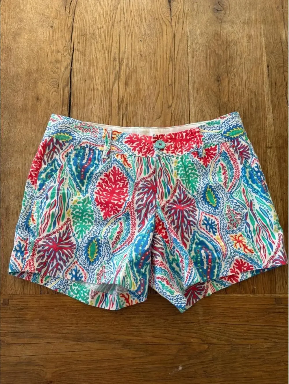 Lilly Pulitzer Callahan shorts coral print size 4